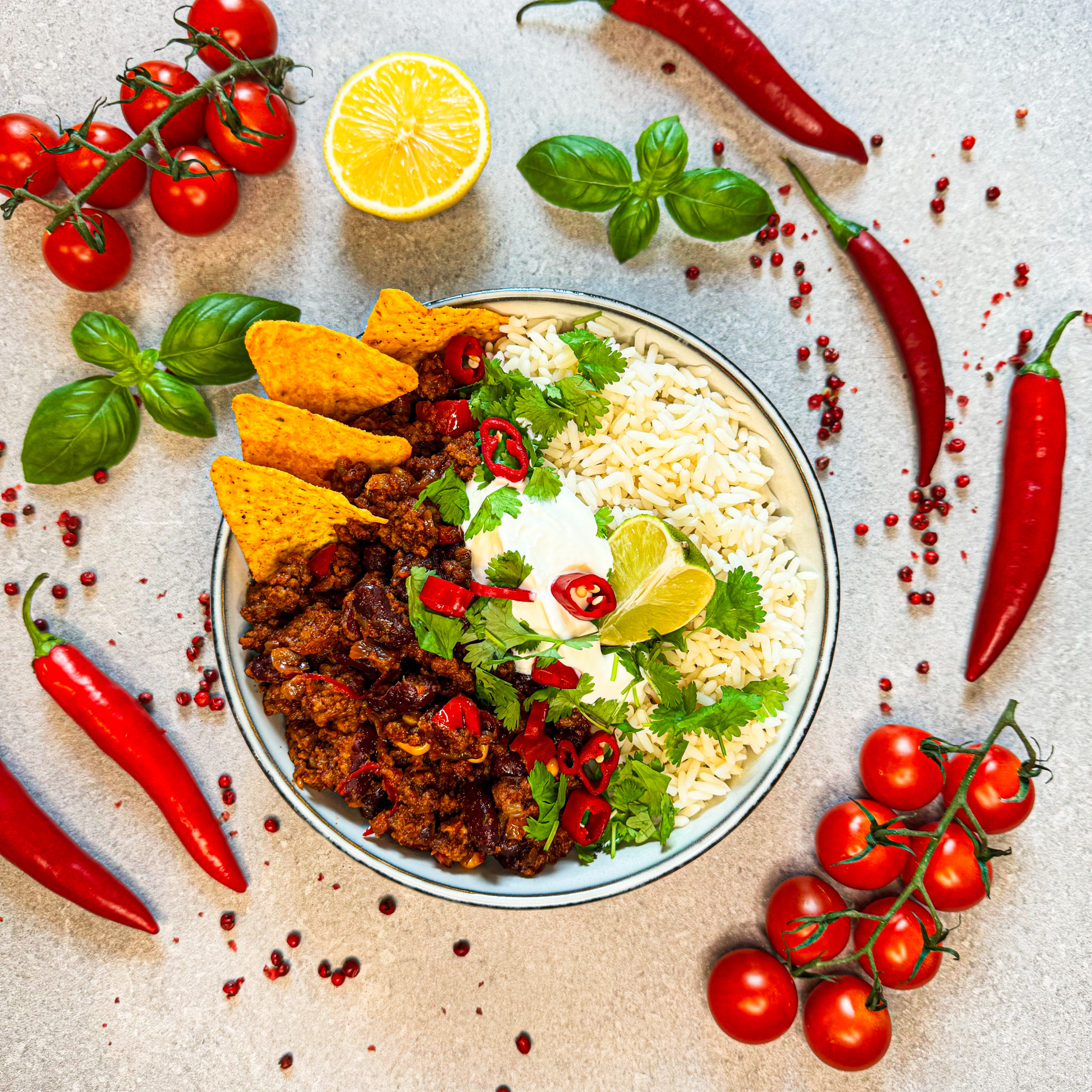Chili con Carne mit Reis